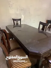  10 آثاث صالون كبير وطاولة فاخرة قزاز مع 8 كراسي اقرأ الوصف مهم