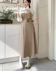  1 فستان بيج قماشه ناعم