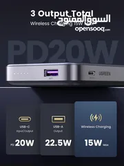  6 باور بانك يوجرين UGREEN POWER BANK  شحن لاسلكي مغناطيسي سريع مع حامل قابل للطي