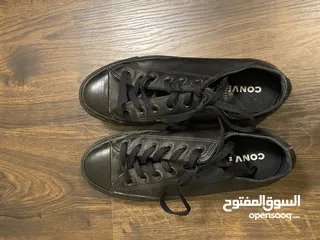  1 Black Leather Converse Shoes