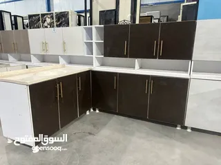  8 تخفيضات شعبان كاونتر MDF ارضي وملحق مع سنك مرمر متر ونص