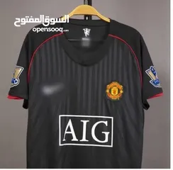  6 تيشيرت رياضة مانشستر يونايتد 2008 كرسيتيانو رونالدو لون اسود الدوري الانجليزي جديد