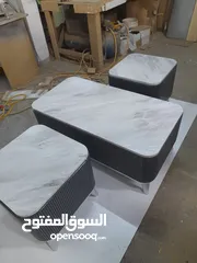  25 اطقم طربيزات طاولات شاشه مكون من ثلاث قطع خشب ودهان الون حسب الطلب