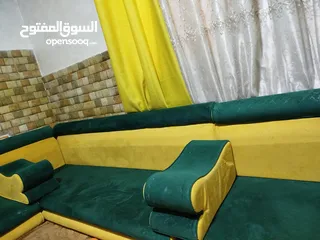  2 طقم فراش  مكون من 6فرشات و6مساند و5ركيات وبرداي لون ممتاز طقم وكالة