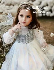  2 فستان الأميرة التوتو الصيفي الأنيق بأكمام طويلة وتصميم شبكي متوفر من عمر 1 سنة الى 10 سنوات السعر