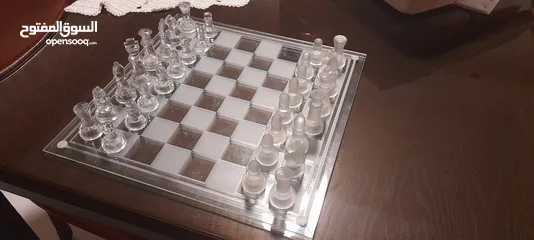  3 Glass Chess & Checkers  شطرنج و تشيكرز زجاجي