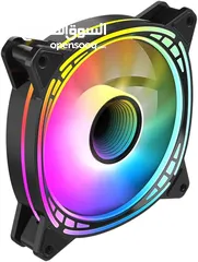  4 Huntkey GX120 ARGB Arctic Circle PC Gaming Fan 120mm 1200RPM مروحة تبريد مع اضاءة