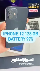  2  ايفون 12 ذاكرة 128 جيبي بطارية 97‎%‎