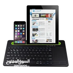  1 كيبورد بلوتوث للموبايل والايباد والكمبيوتر Bluetooth Keyboard for ipad, Multi-Device Wireless Keyboa
