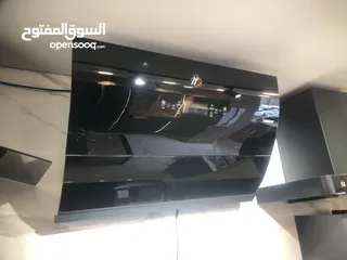  26 شفاطات مطبخ شفاط الشبح الذكي الأنيق الحديث سيكوريت أسود يعمل بالإشارة أو متحدث حرق سعر (90)د فقط