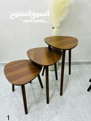 1 طقم الطاولات الجانبية الفاخرة – لمسة أناقة في كل زاوية من بيتك! استمتع بتصميم عصري يجمع بين الفخامة