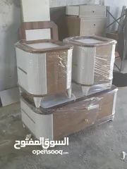  5 طاولات وسط خشب ودهان مكون من ثلاث قطع او حسب الطلب جميع احجام مع إمكانية تغير الون