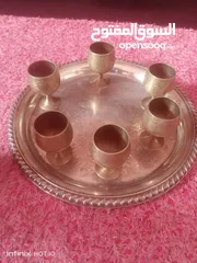  4 صينيه نحاس وست كاسات وداله