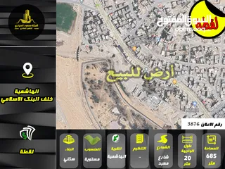  1 رقم الاعلان (3876) ارض استثمارية  للبيع في منطقة الهاشمية