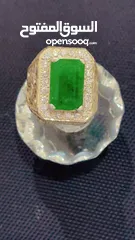  2 Natural Emerald&White Diamonds