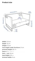  12 صوفا مقعدين ايكيا (Ikea 2 Seater Sofa) مستعملة للبيع