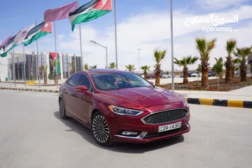  17 فورد فيوجن تيتانيوم 2017 لون خمري اعلى صنف فحص 7 جيد وكالة