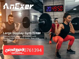  3 تايمر جيم مؤقت رياضي ساعات ديجتال صالات رياضية للياقة البدنية بشاشة كبيرة مع جهاز تحكم عن بعد لتماري