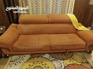  2 كنب معيشه مودرن 7 مقاعد مستعمل+ سجاده + برداي