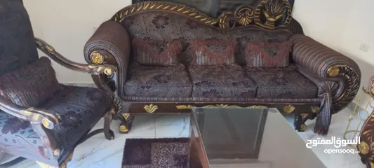  5 طقم كنب خشب زان  مستعمل