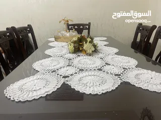  1 طاولة سفرة ثمانية مقاعد خشب