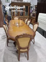  3 طاوله سفره مودرن ثمن كراسي خشب زان مصري صناعتها للبيع