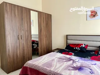 12 أوول ساكن شقة غرفة وصالة مفروشة بالكامل للايجار الشهري في عجمان منطقة الجرف