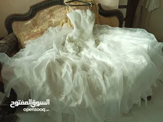  3 بدلة عرس مع طرحة وبرنص استخدام مرة واحدة
