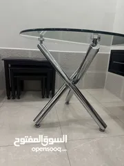  4 طاولة مطبخ من الزجاج المقوى