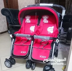  3 عرباي تؤام استعمال خفيف لون احمر واسود