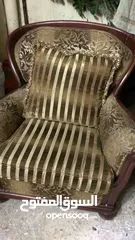  3 طقم كنب خشب زان 7 مقاعد و نظيف استعمال بسيط