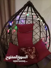  3 مرجوحة شكل قفص مع فرشة
