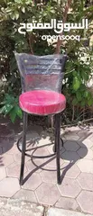  5 #كرسي بار معدن من تميمه  ثابت بقاعده جلد  مختلفه الألوان  عالي الجوده