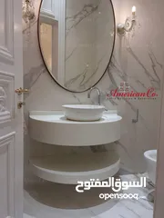  6 تفصيل مغاسل واسطح مطابخ وكاونتر استقبال وتلبيس اعمدة رخام صناعي مغسله اكريليك corian بورسلان كوارتز