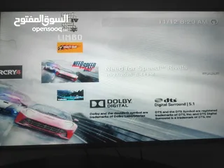  3 PS3 Slim (بلاستيشن 3 سليم) مُهكَّر 150GB + يد أصلية + 11 لعبة