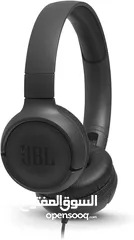  3 سماعات JBL اصلي كيبل مع مايكروفون Jbl Tune 500 Headband with Black Wire Headphones and Microphone