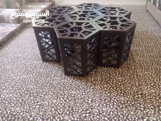  3 طاوله ارابيسك لغرف الضيوف خشب ثقيل حجم كبير