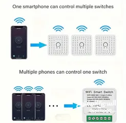  5 مفتاح تحكم ذكي WiFi - جهاز تحكم عن بُعد للأجهزة الكهربائية- تحكم بجهازك أينما كنت