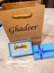  17 عرض الذهب والفضة  المطلي المكفول  *اسوارة + حلق + سنسال*  بالاسم اللي بتختاريه  مع كيس بعبارة