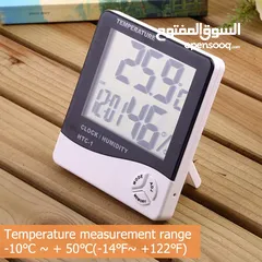  10 جهاز قياس درجة الحرارة والرطوبة مع ساعه منبه شاشة LCDيستخدم خارجي وداخلي ميزان رطوبه و حراره الرطوبه