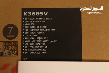  11 لابتوب ايسوس كور أي 9 الجيل الثالث عشر  كرت 4060  Asus vivobook 16x k3605v