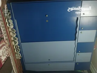  1 غرفة نوم شبابي خشب لاتيه نظيف