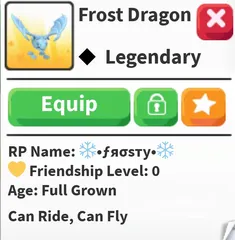  1 للبيع حيوانات ادوبت مي frost dragon