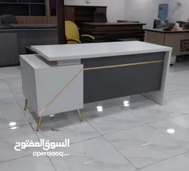  4 مكتب مدير قياس 180سم +جانبية +طاولة هديه مع كل مكتب لامينيت  اثاث مكتبي
