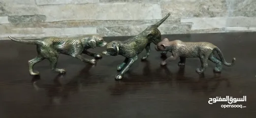  4 مجسمات حيوانات نحاس