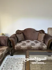  6 طقم كنب لون بني خشب ثقيل ومتين جدا