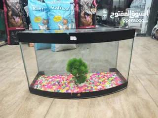  2 حوض سمك مجهز بالكامل ، حواف كيرف. قزاز مدعم صعب الكسر