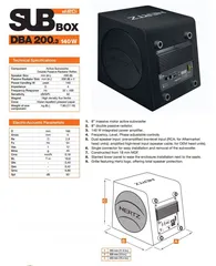  4 Hertz DBA 200.3 active subwoofer built in amplifier