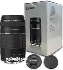  1 عدسة 75-300 mm مستعمل بحالة الجديدة