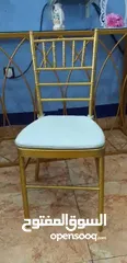 3 تأجير كراسي ذهبية Tiffany golden dining chairs rent for parties 700 baisa